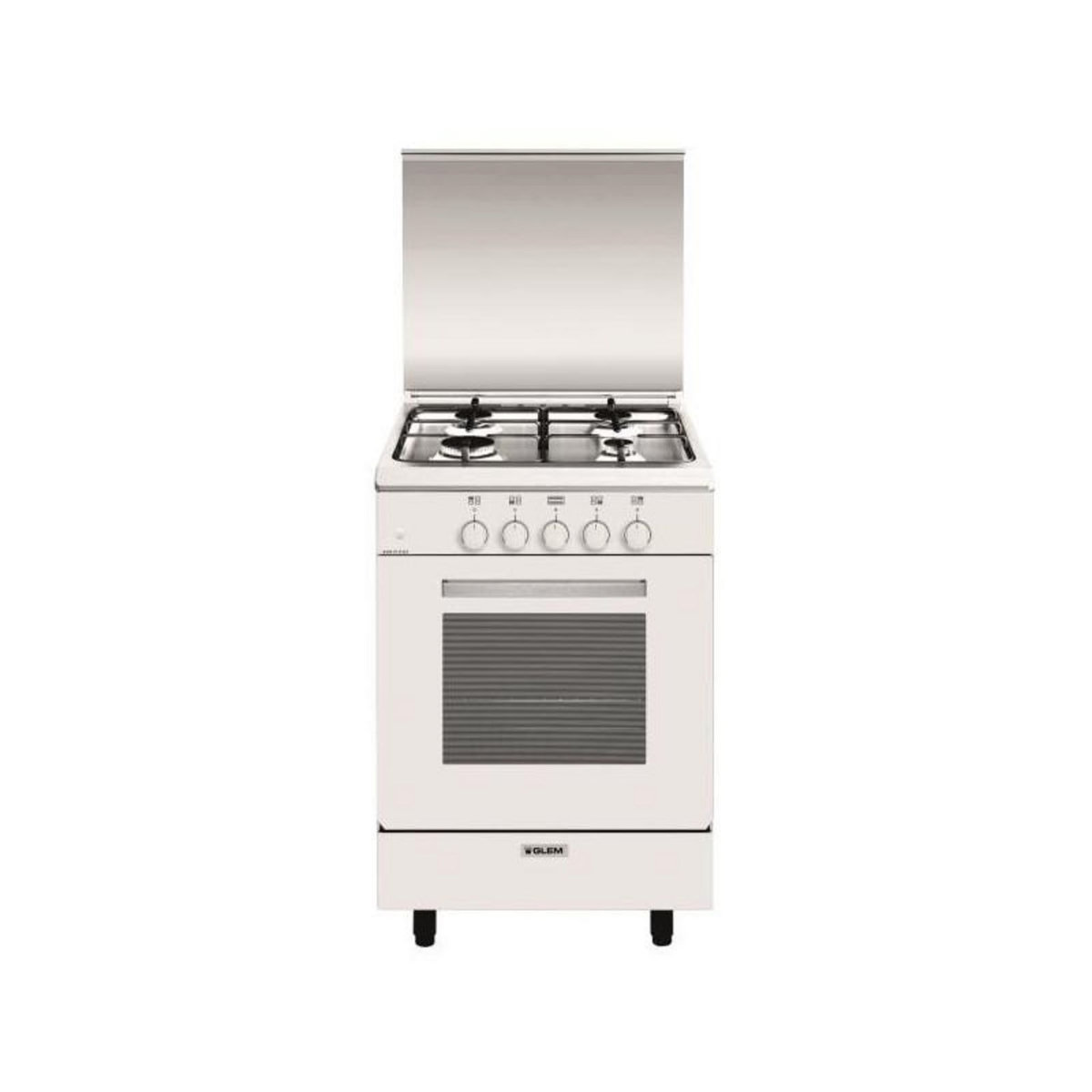 Glem Cuisinière gaz 60l 4 feux blanc - ga551gwh