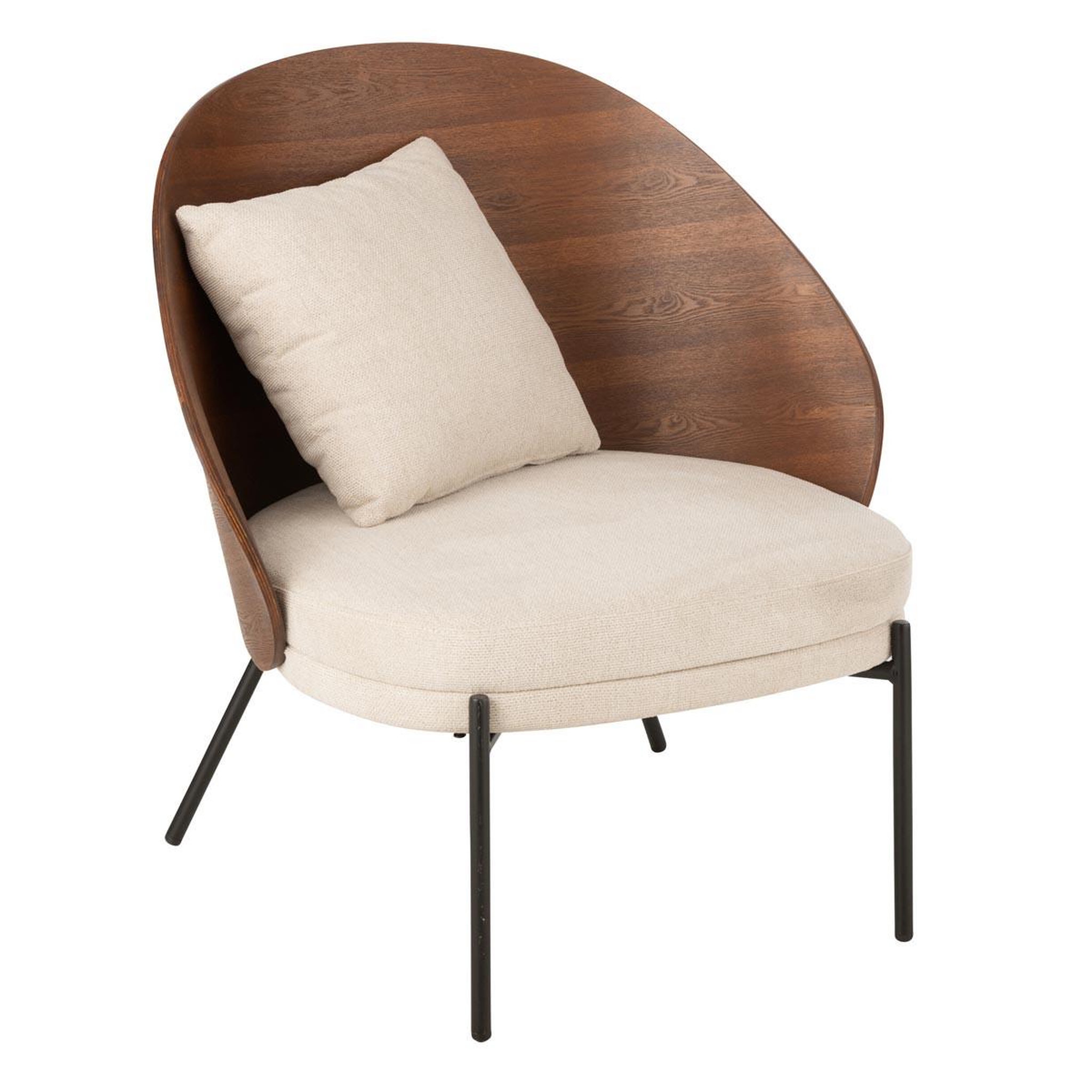 J-LINE Fauteuil lounge design  lone  81cm marron & beige