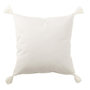 Voir la diapositive 2 : Paris Prix Coussin Déco Pompons  Iliana  50x50cm Blanc