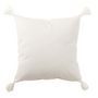 Voir la diapositive 2 : Paris Prix Coussin Déco Pompons  Iliana  50x50cm Blanc