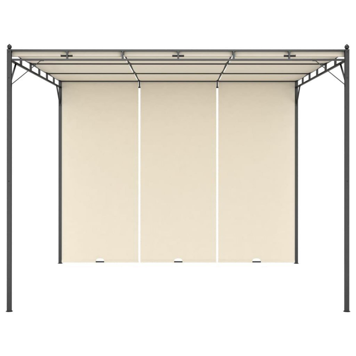 VIDAXL Belvedere de jardin avec rideau lateral 3x3x2,25 m Creme