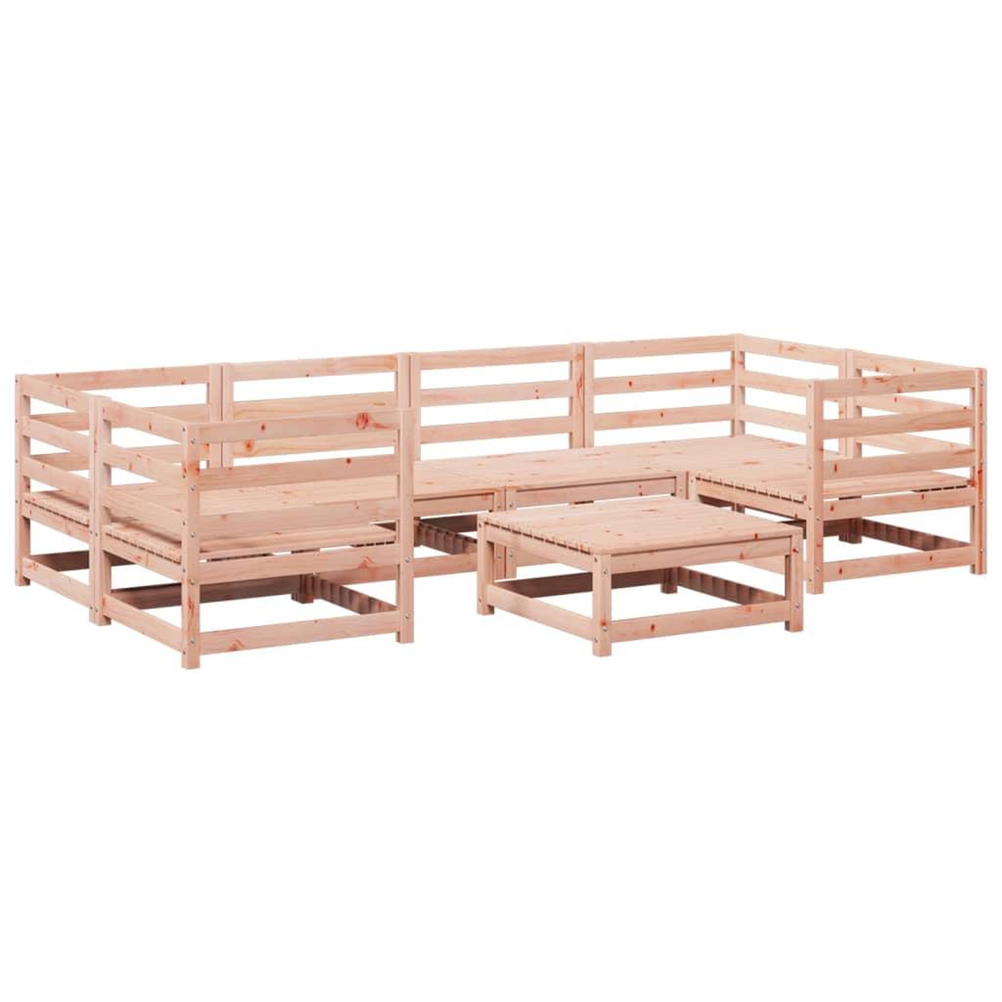 Voir la diapositive 2 : VIDAXL Salon de jardin 7 pcs bois massif sapin de douglas