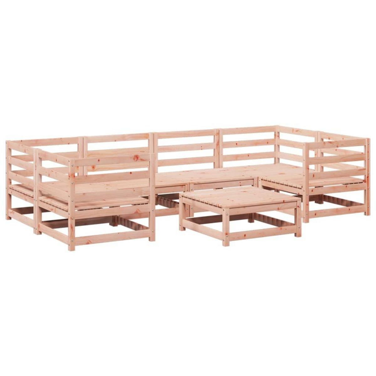VIDAXL Salon de jardin 7 pcs bois massif sapin de douglas
