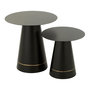 Voir la diapositive 1 : Paris Prix Lot de 2 Tables d'Appoint en Métal  Border  50cm Noir