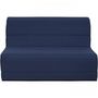 Voir la diapositive 1 : MARKET24 Banquette BZ 140x190 - Tissu bleu marine - MELISSA