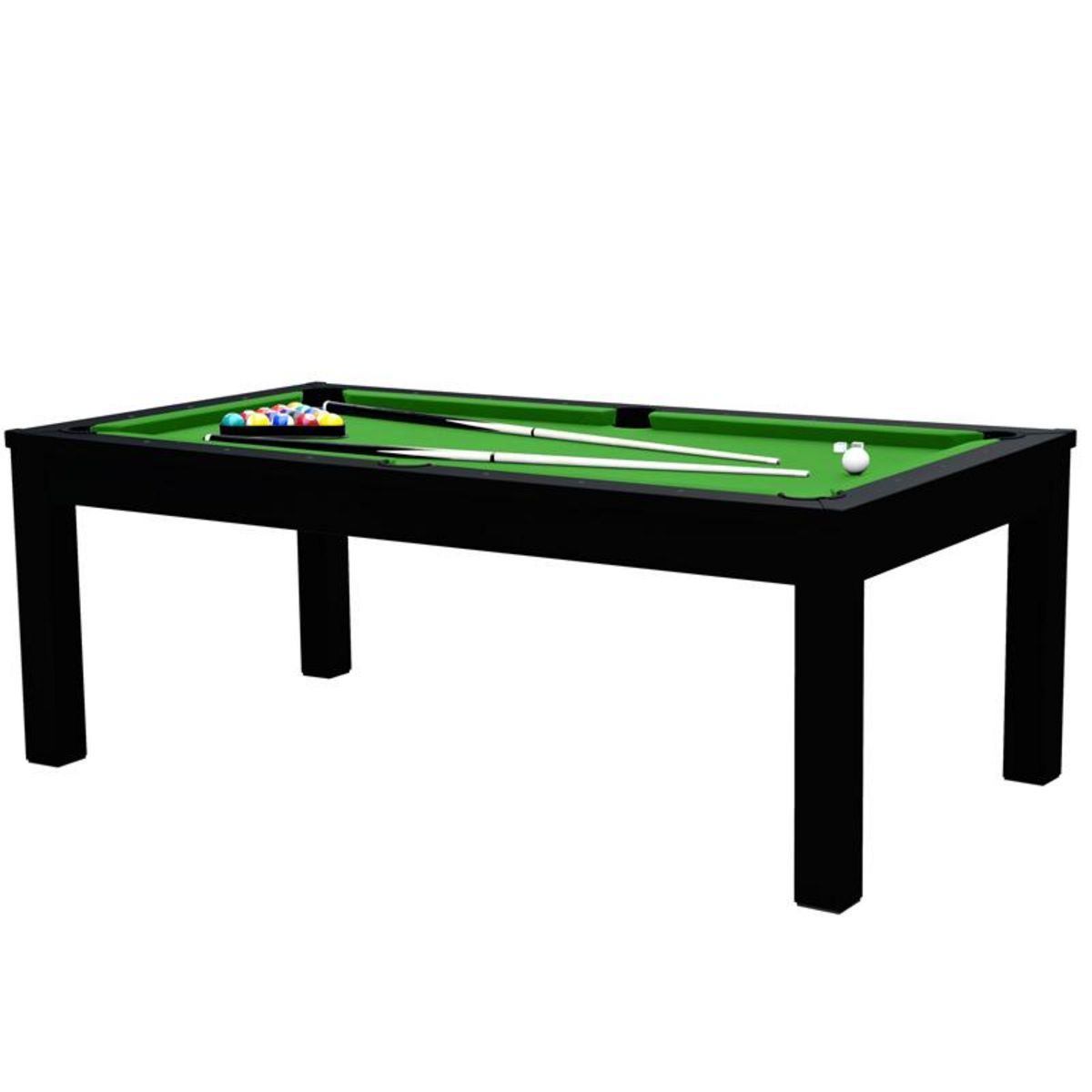 Rendez vous déco Table de billard convertible noire tapis bleu - Eddie