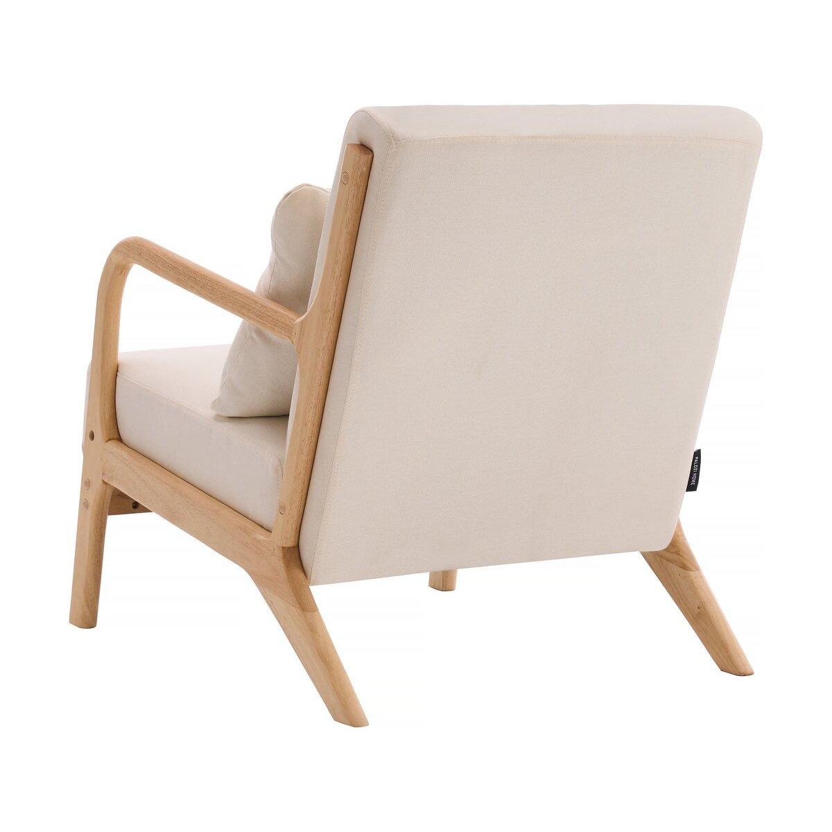 Habitat et Jardin Fauteuil  Clinton  en bois style scandinave - Lin - Beige