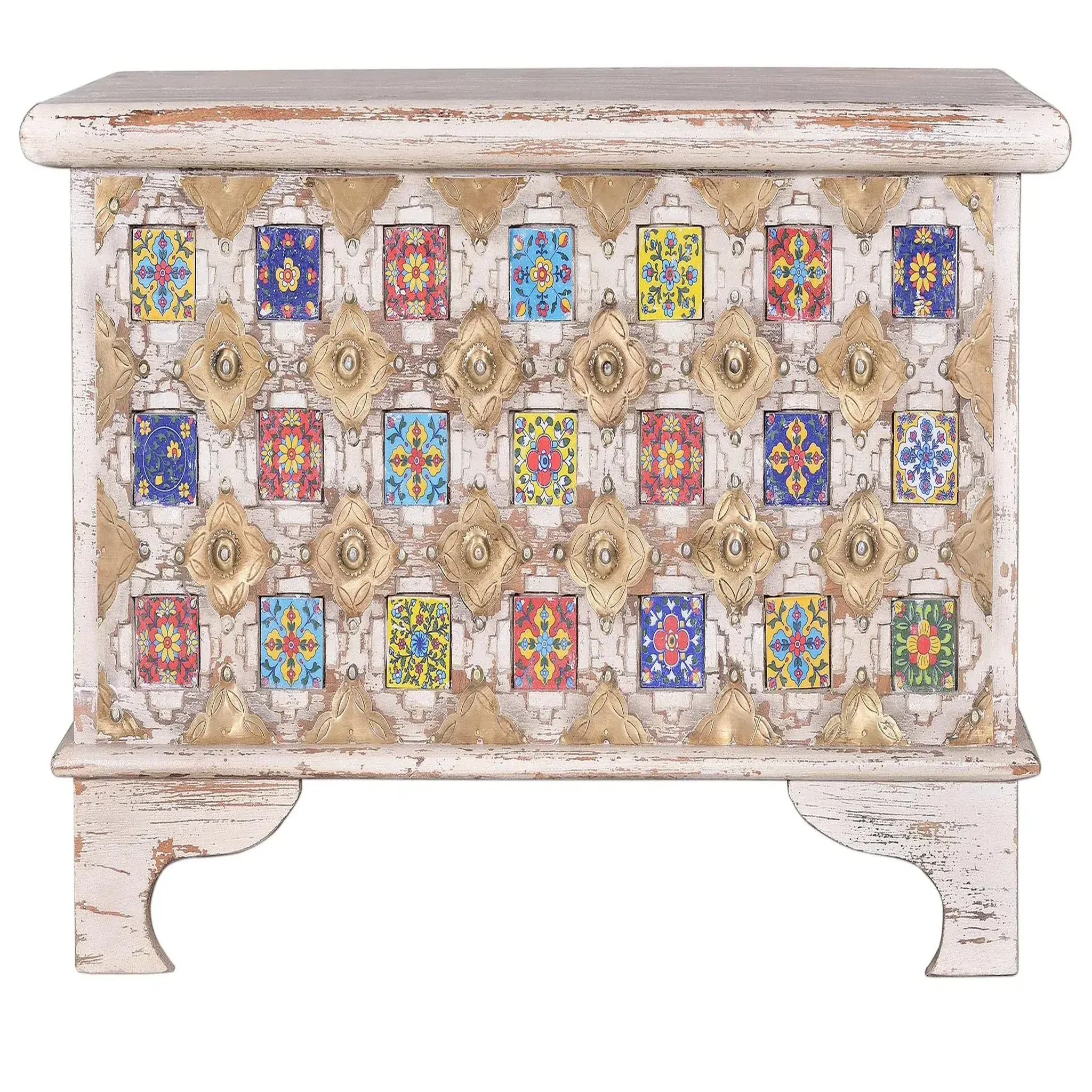 GINER Y COLOMER SL Coffre en bois de manguier 80 cm style méditerranéen moderne