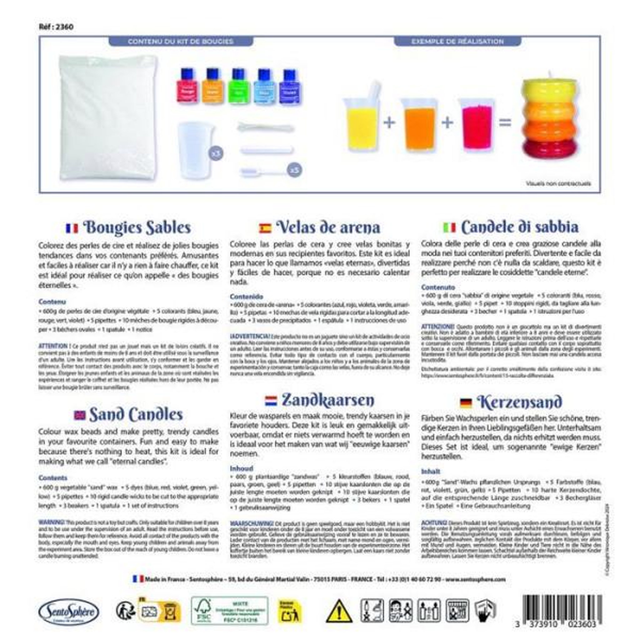 Voir la diapositive 4 : Sentosphere Kit de fabrication de bougie sable