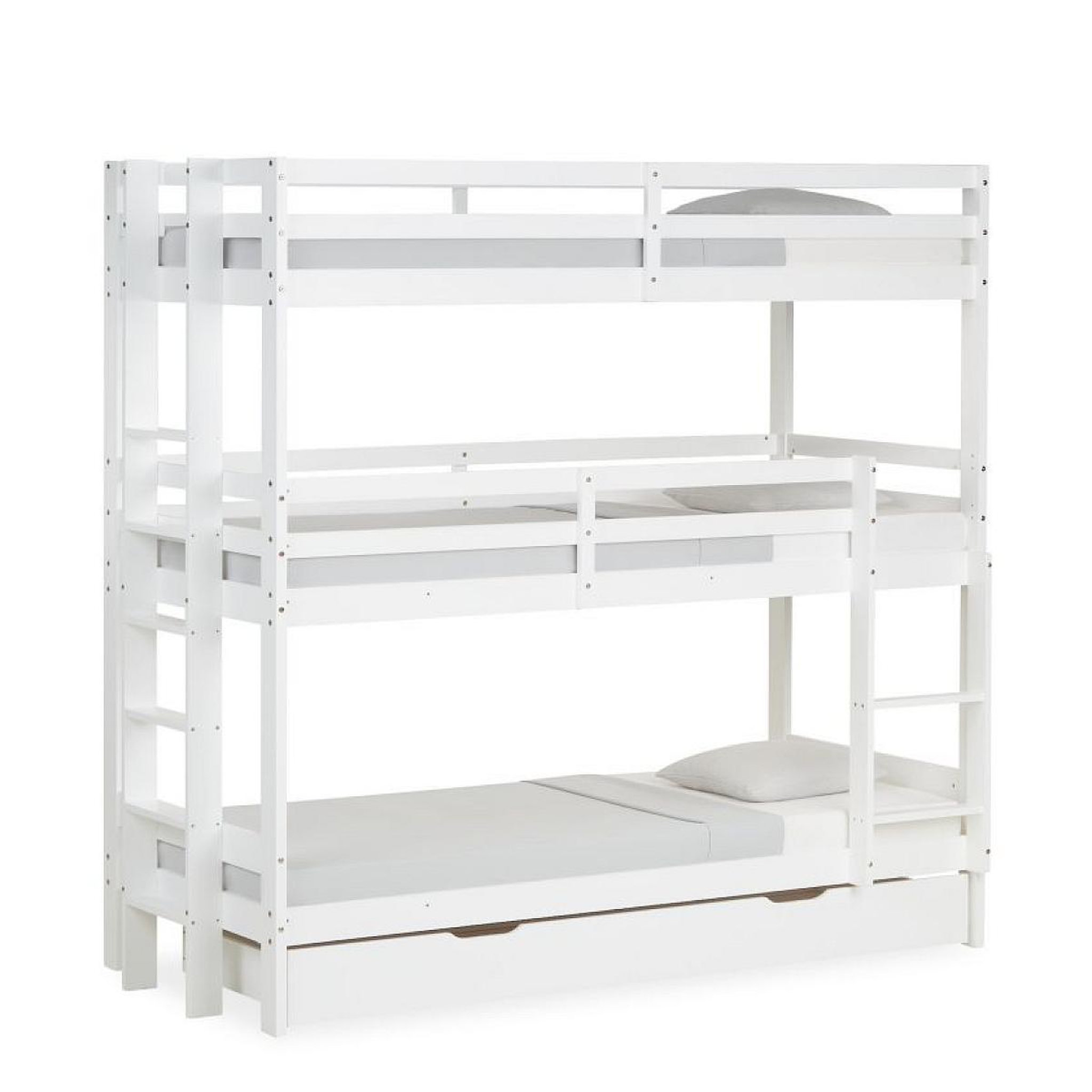 HomeStyle4U Lit superposé triple 90x200 avec matelas