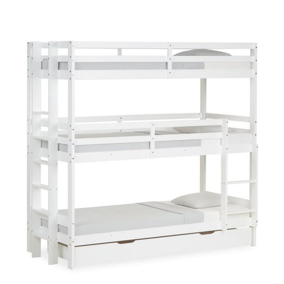 HomeStyle4U Lit superposé triple 90x200 avec matelas