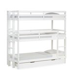 HomeStyle4U Lit superposé triple 90x200 avec matelas