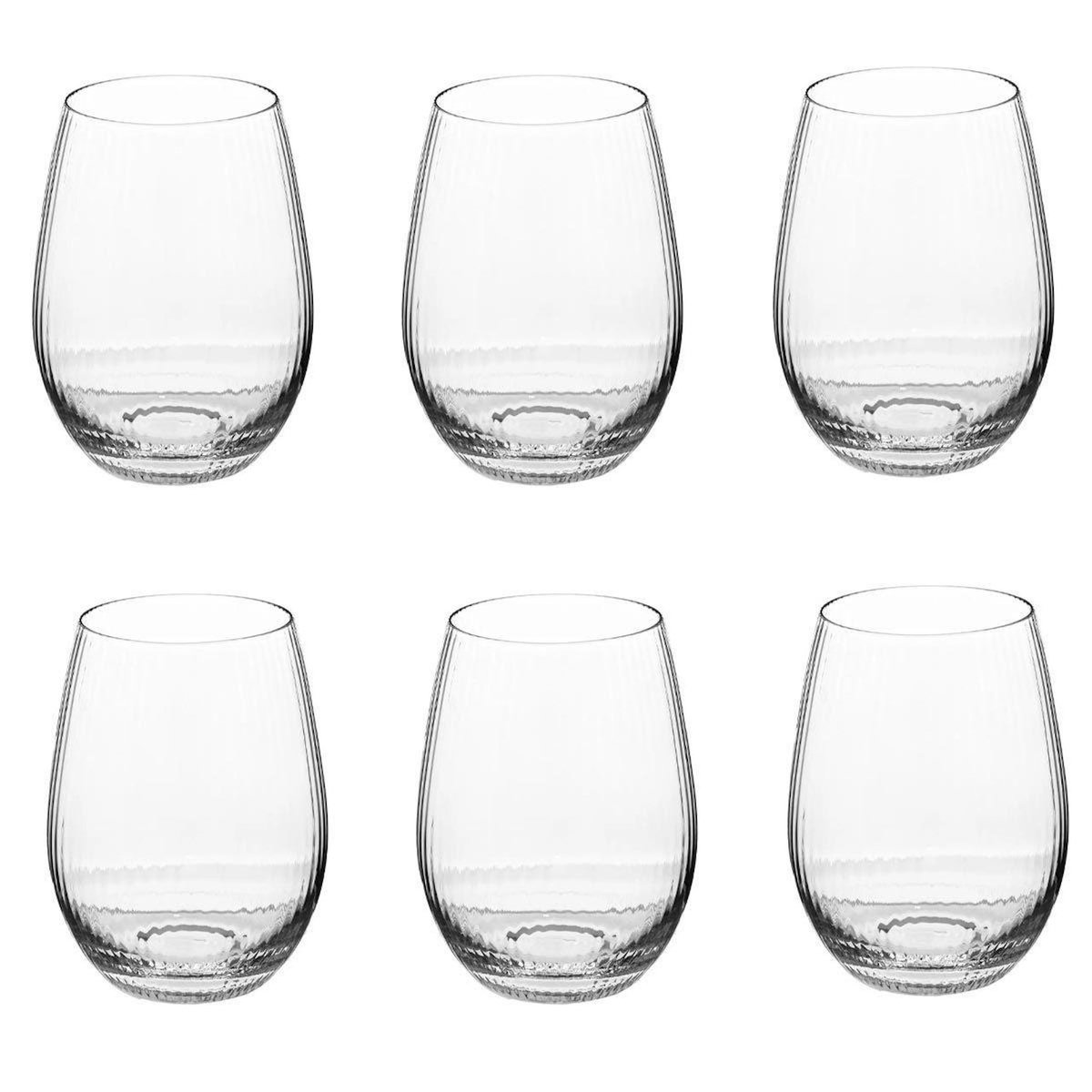SECRET DE GOURMET Lot de 6 Verres à Eau  Midnight Garden  54cl Transparent