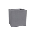 Eda Jardinière carrée Volcania effet pierre 39,5 x 39,5 x 43,5 cm - 31 L - Gris galet - Eda