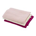 DOMIVA Lot de 3 langes Bambou - DOMIVA - 1 Imprimé + 2 Uni - Rose grenadine - 60x60 cm