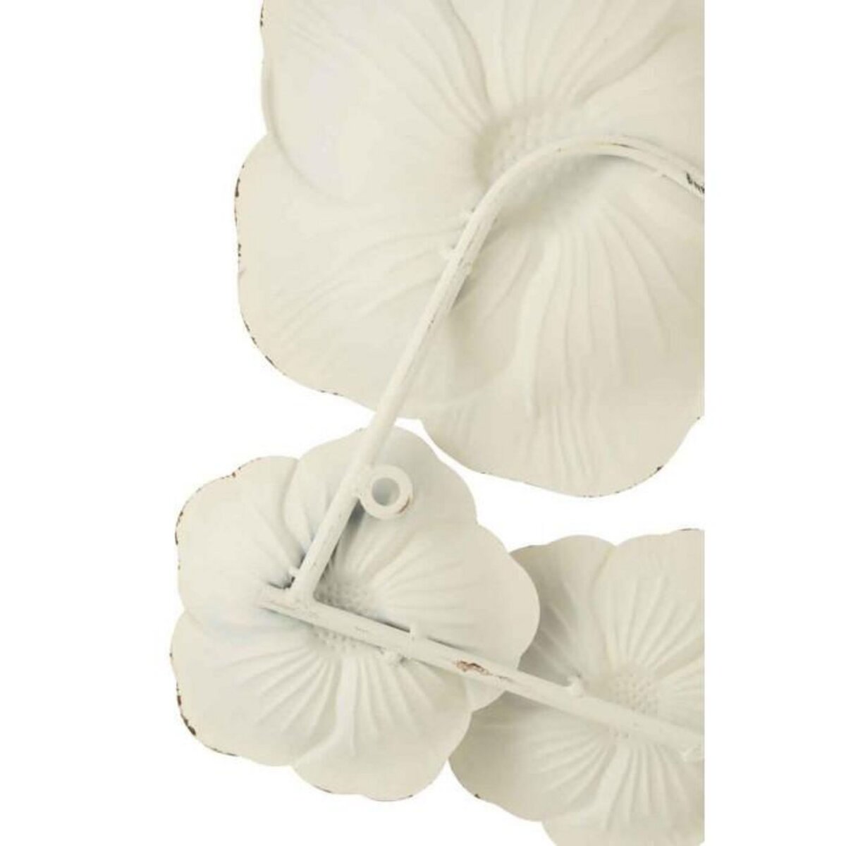 Paris Prix Décoration Murale Métal  Fleurs  103cm Blanc & Rose