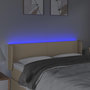 Voir la diapositive 4 : VIDAXL Tete de lit a LED Creme 147x16x78/88 cm Tissu