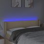 Voir la diapositive 4 : VIDAXL Tete de lit a LED Creme 147x16x78/88 cm Tissu