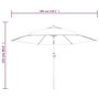 Voir la diapositive 6 : VIDAXL Parasol d'exterieur avec lumieres LED et mat en acier Noir