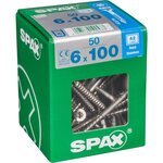 CENTRALE BRICO Lot de 50 vis inox tête fraisée torx SPAX, Diam.6 mm x L.100 mm