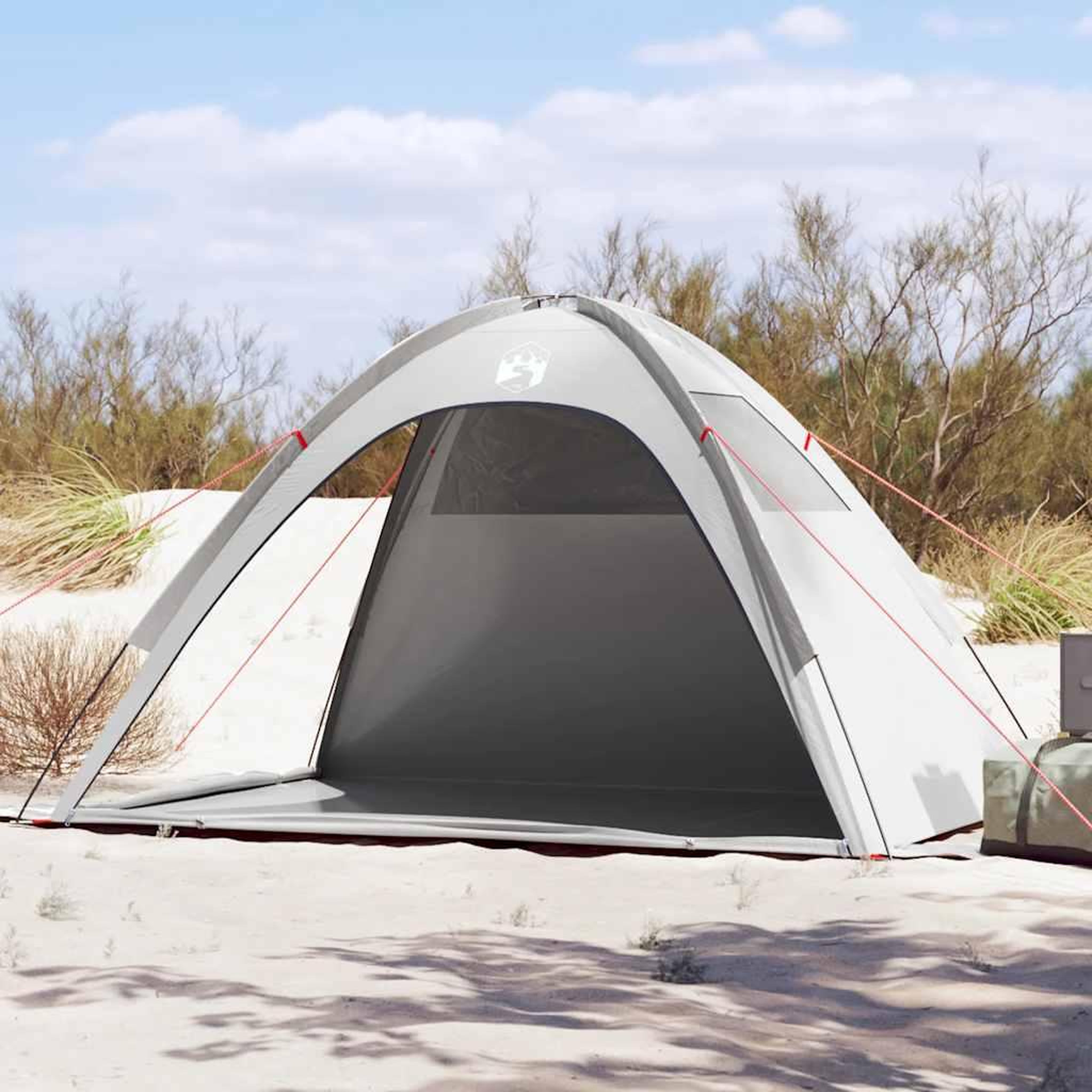 VIDAXL Tente de plage gris impermeable