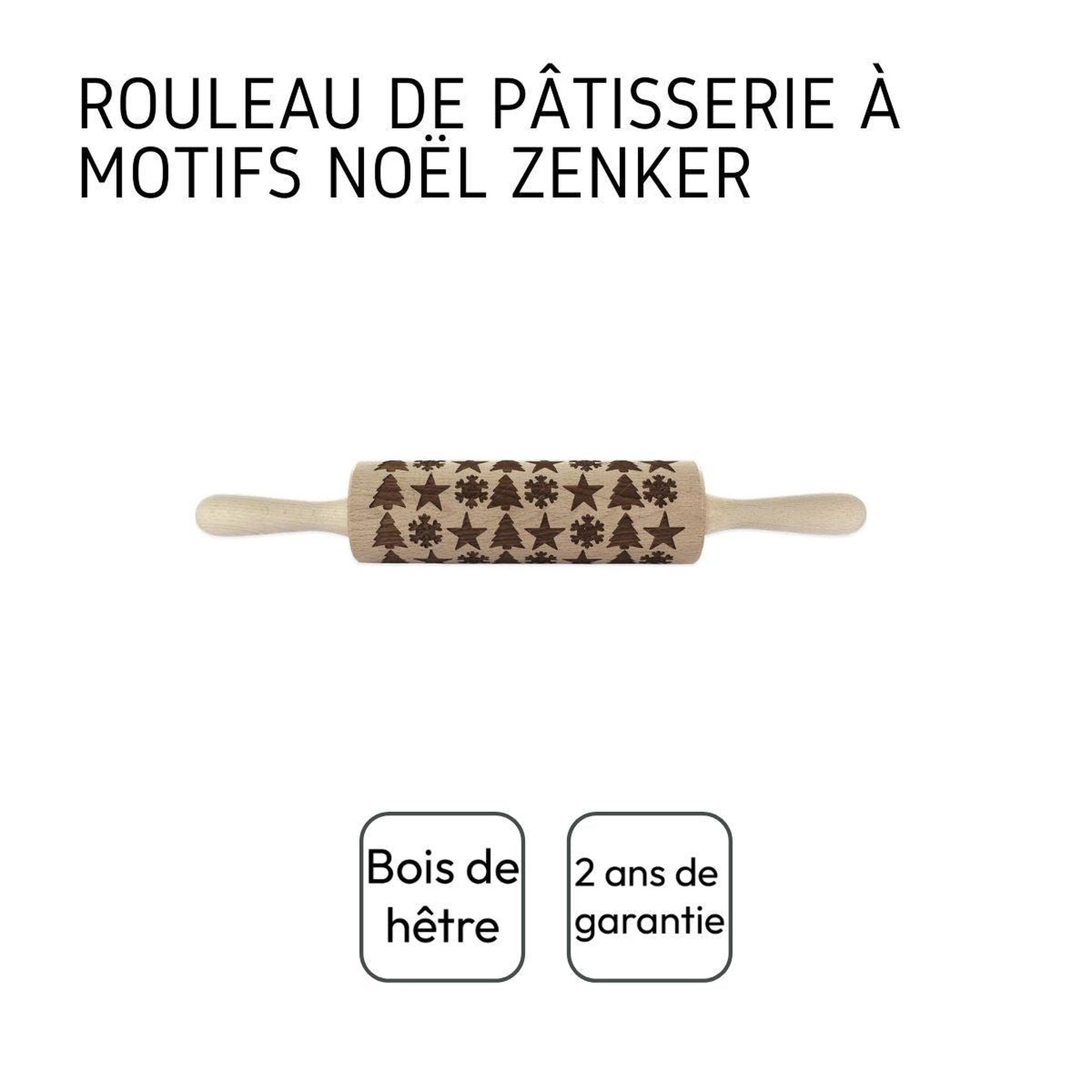 Voir la diapositive 4 : Fackelmann Rouleau à pâtisserie en bois motif noël 39 cm fackelmann noël