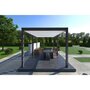 Voir la diapositive 7 : Pergola Bioclimatique autoportée 3x6 m - Aluminium Anthracite/blanc -  VS OmBREA®