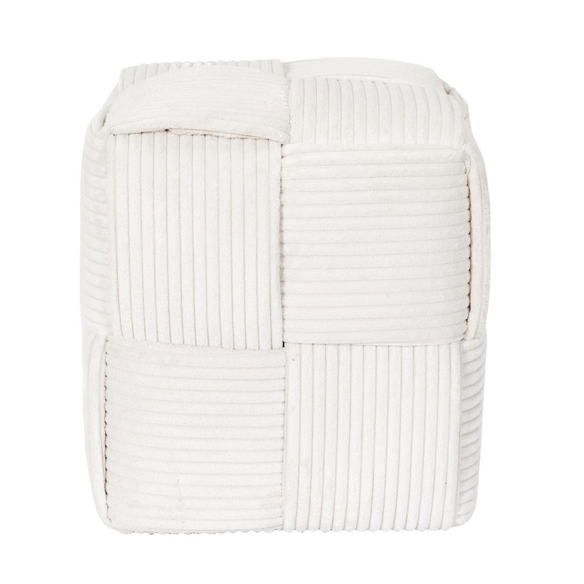 Voir la diapositive 2 : The Home Deco Factory Pouf côtelé tressé  scott  38cm beige