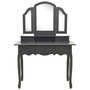 Voir la diapositive 3 : VIDAXL Ensemble de coiffeuse avec tabouret Gris 100x40x146cm Paulownia
