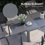 Voir la diapositive 6 : OUTSUNNY Table de jardin rectangulaire extensible 6 pers. alu métal dim. 80/160L x 80l x 75H cm gris