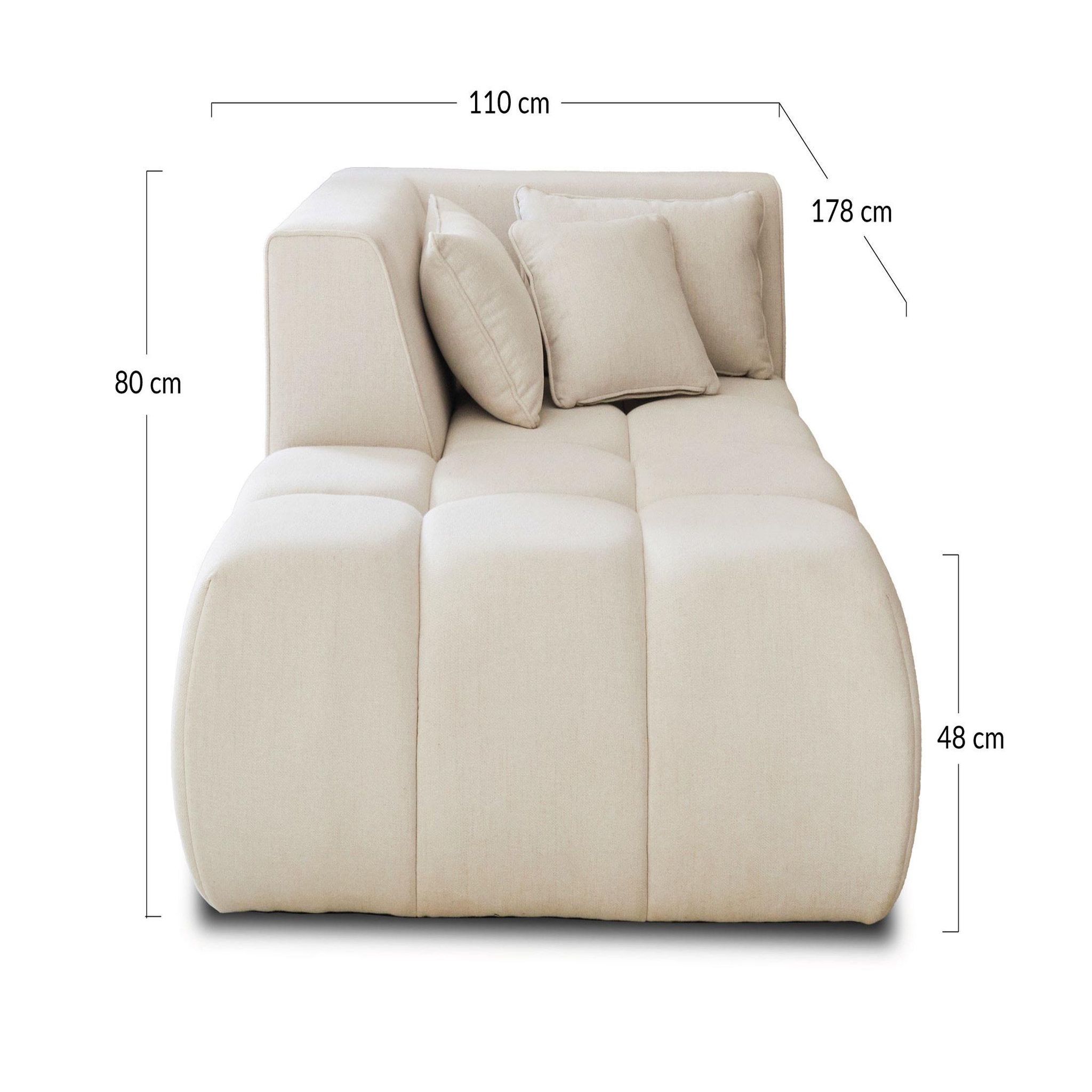 Voir la diapositive 6 : LISA DESIGN Caracas - module d'assise méridienne gauche - en tissu