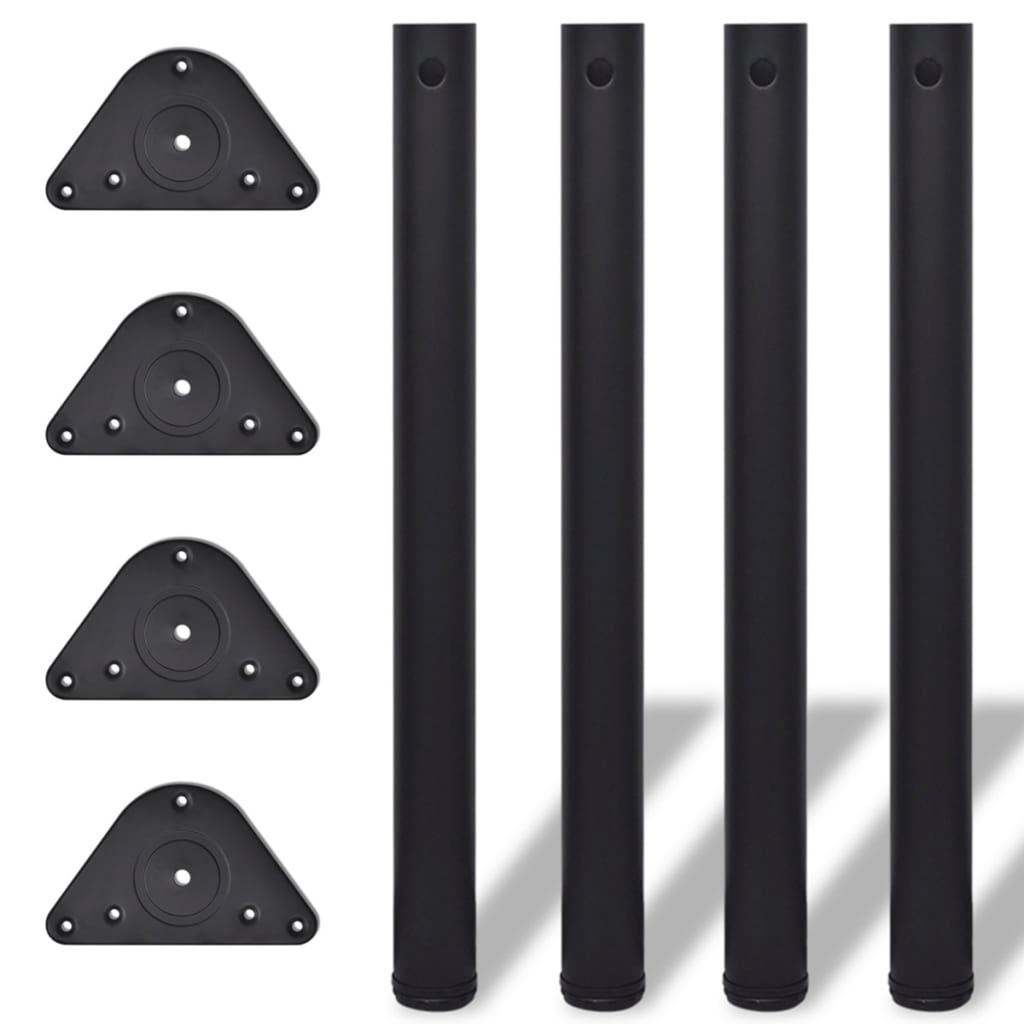Voir la diapositive 1 : VIDAXL 4 pieds de table reglables en hauteur 710 mm Noir