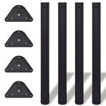 VIDAXL 4 pieds de table reglables en hauteur 710 mm Noir