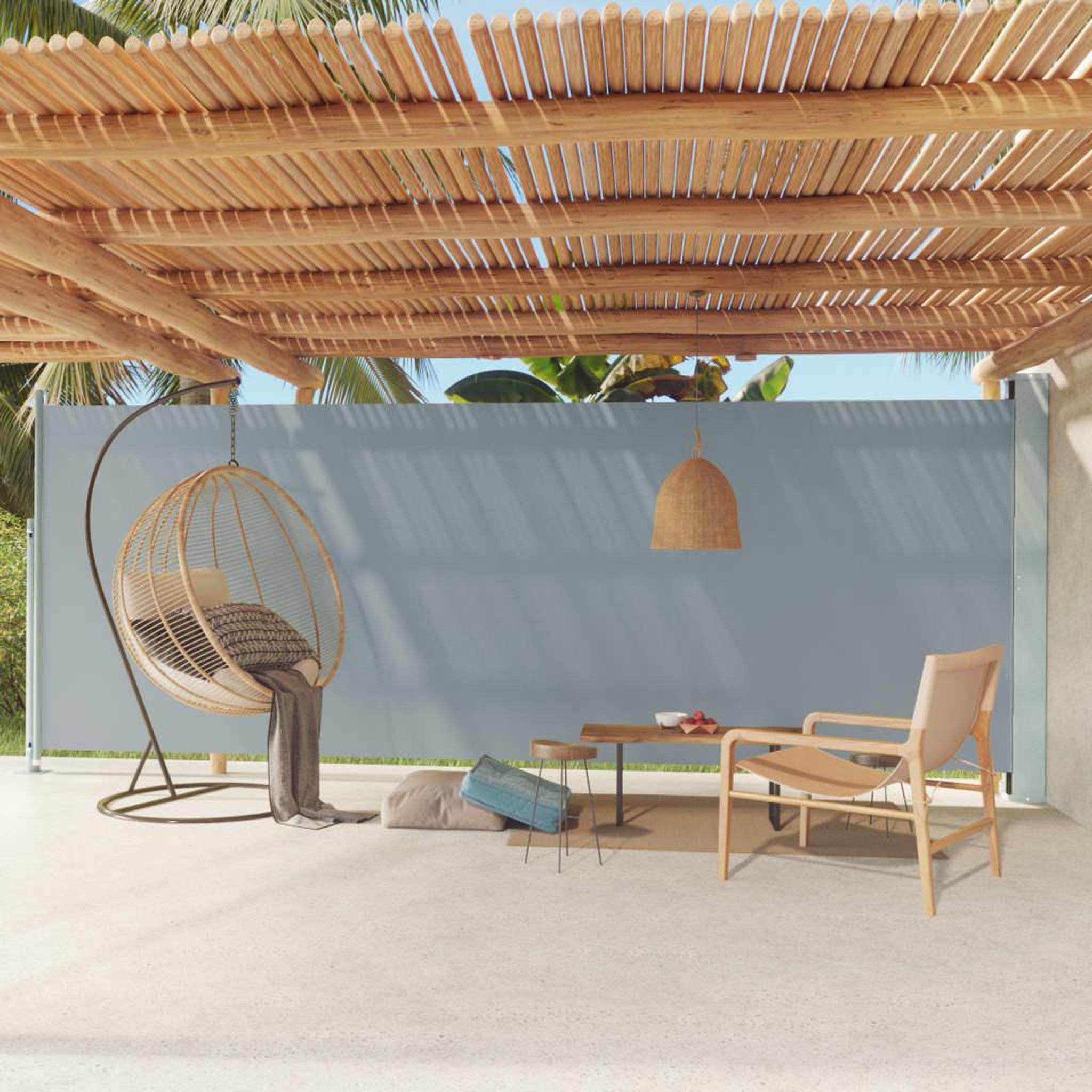 Voir la diapositive 1 : VIDAXL Auvent lateral retractable de patio 200x600 cm Gris