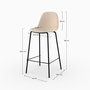 Voir la diapositive 4 : MAISON PAVANE Lot de 2 chaises pour îlot central en tissu beige 65,5 cm-Henrik