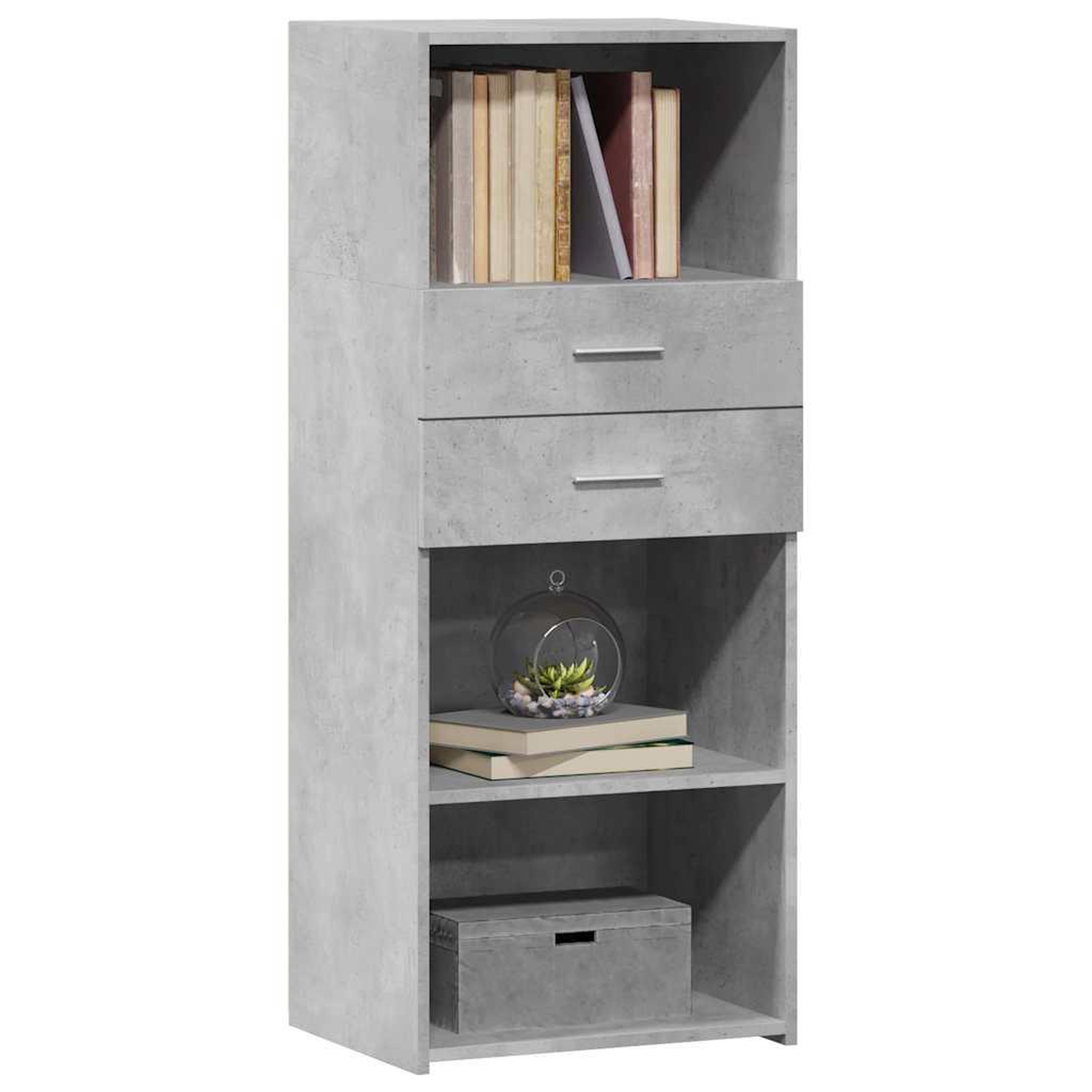 Voir la diapositive 3 : VIDAXL Buffet haut gris beton 50x42,5x124 cm bois d'ingenierie