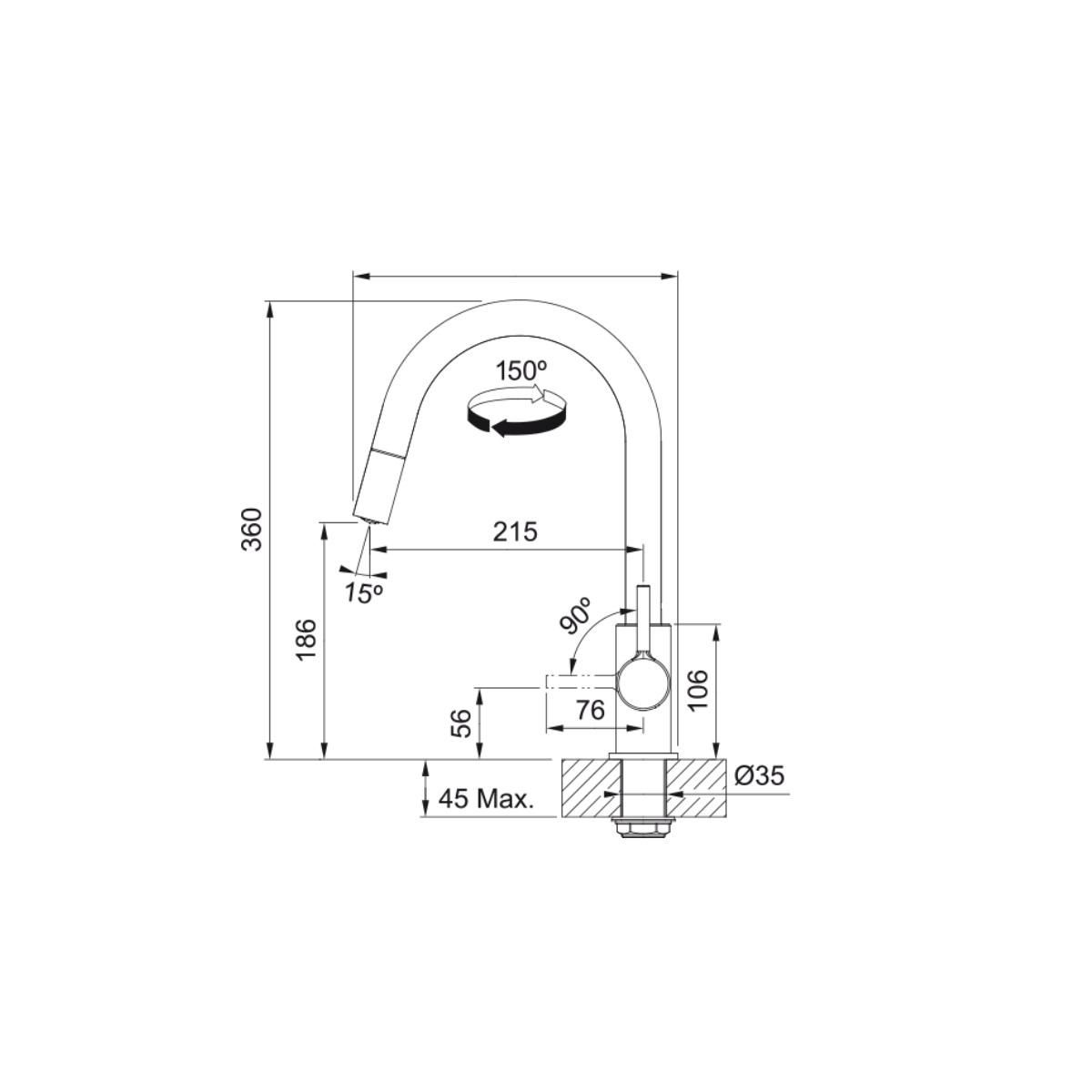 franke Mitigeur avec douchette chrome - 294583SBVL