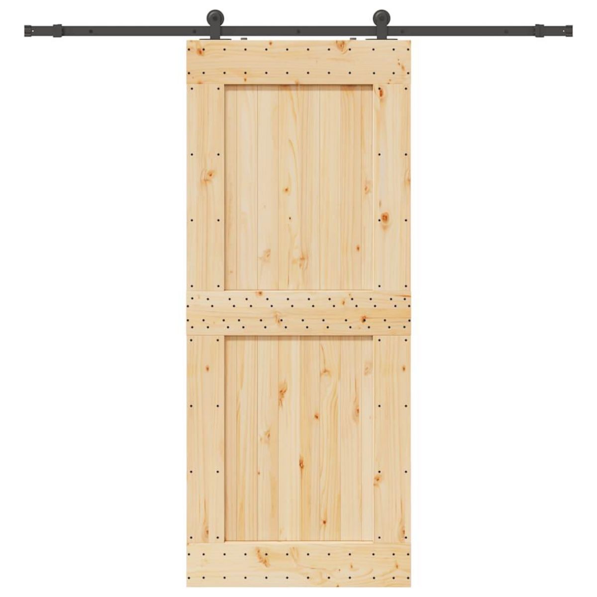 VIDAXL Porte coulissante et kit de quincaillerie 95x210 cm pin massif