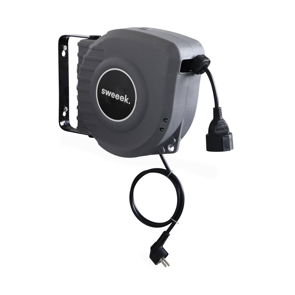 SWEEEK VOLTR - Rallonge électrique murale câble de 15m . enrouleur de jardin automatique avec sécurité thermique. 3200W