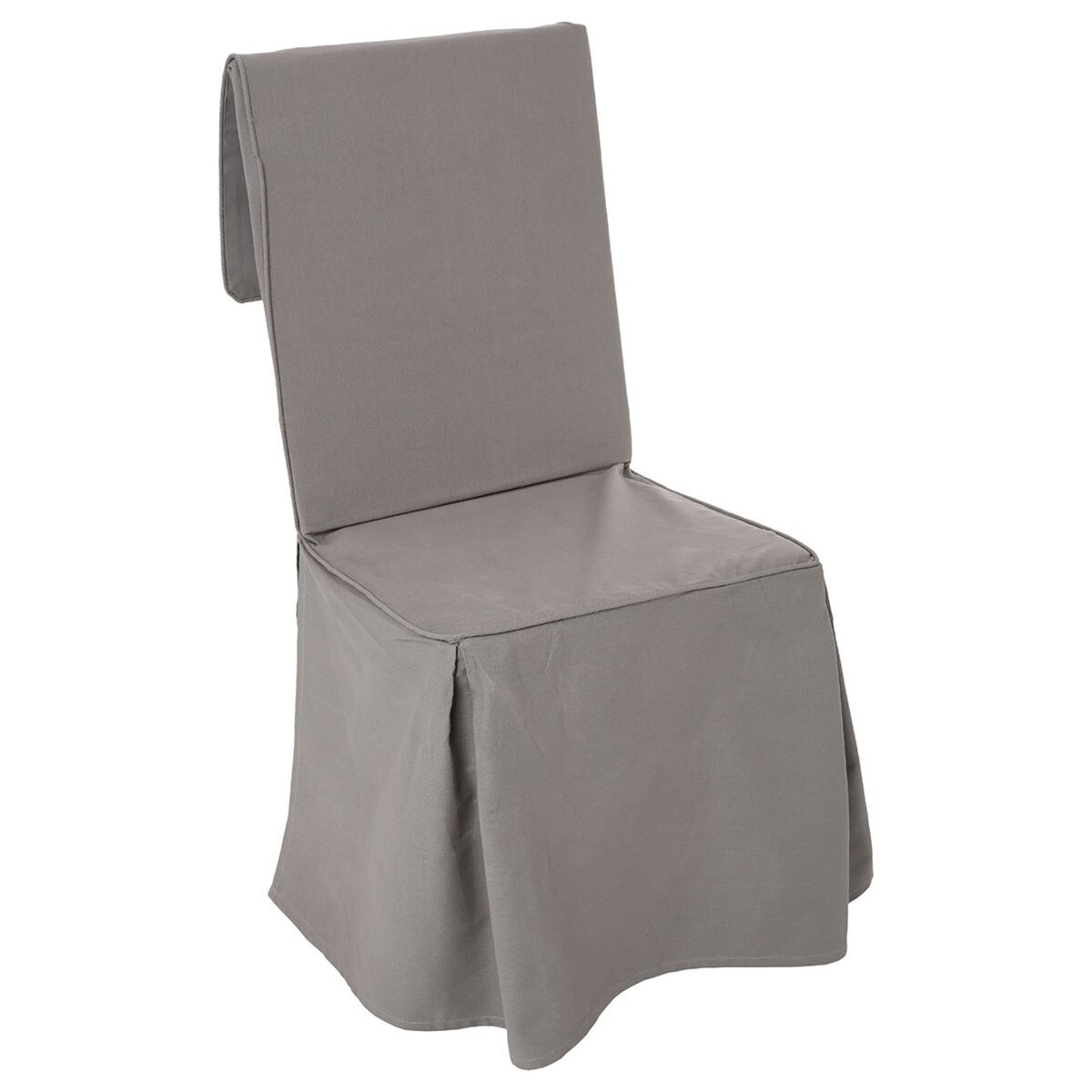ATMOSPHERA Housse de chaise coton gris pas cher 