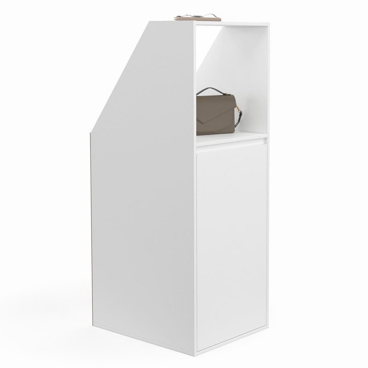 ID MARKET Armoire sous pente 1 porte et 1 niche TOMI 40 x 50 x 70/110 cm blanc