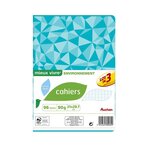 AUCHAN Lot de 3 cahiers piqués 21x29,7cm 96 pages grands carreaux Seyes motif triangles