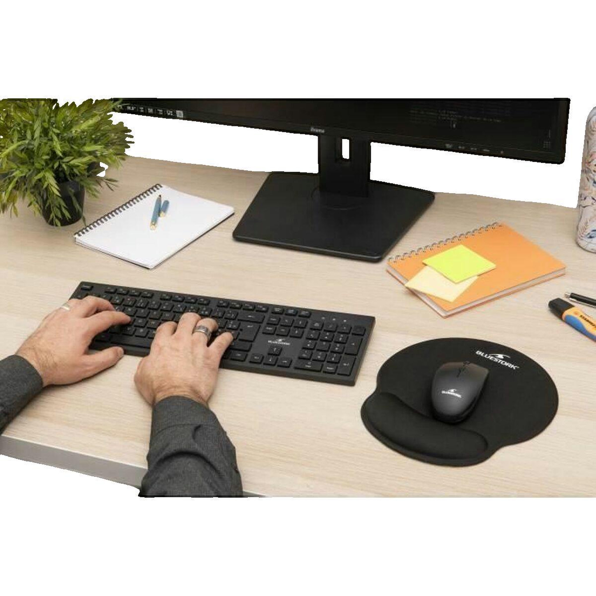 Voir la diapositive 3 : BLUESTORK Tapis de souris Bluestork BS-PAD-ERGO Ergonomique noir