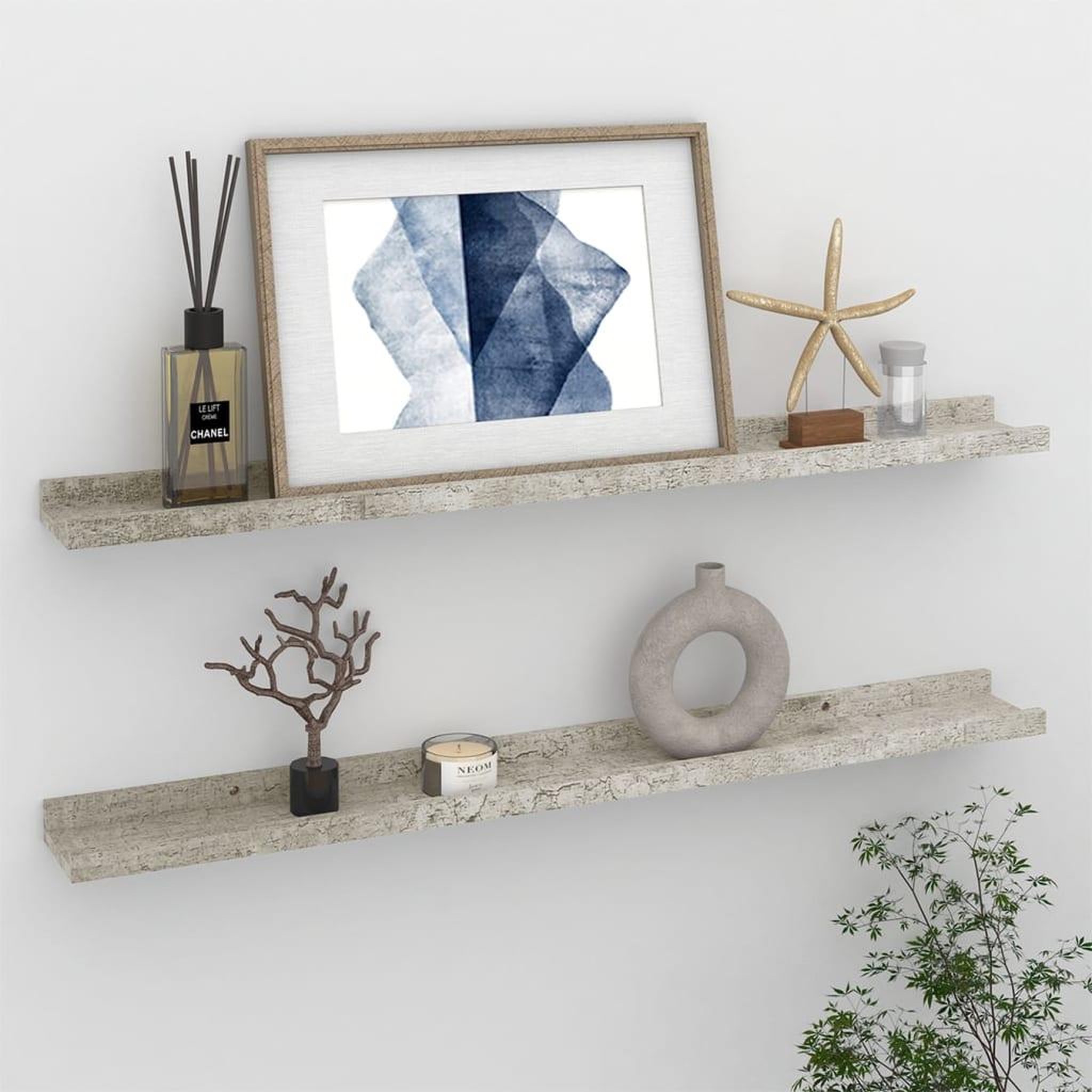 Voir la diapositive 1 : VIDAXL Etageres murales 2 pcs Gris beton 80x9x3 cm