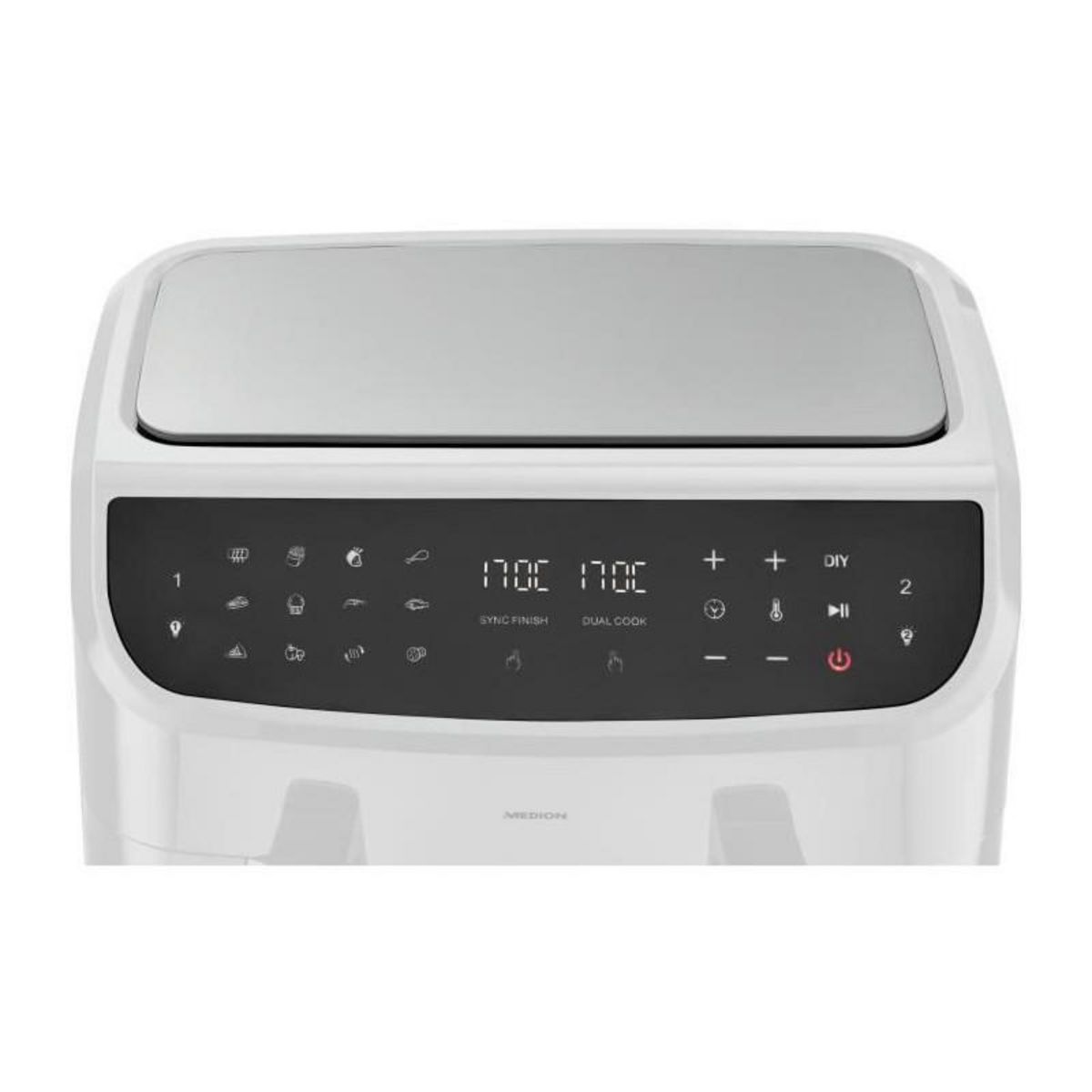 Medion Friteuse a Air Chaud - MEDION - P20 XXL Twin - 2600 W - 2 paniers - 9 programmes - Blanc