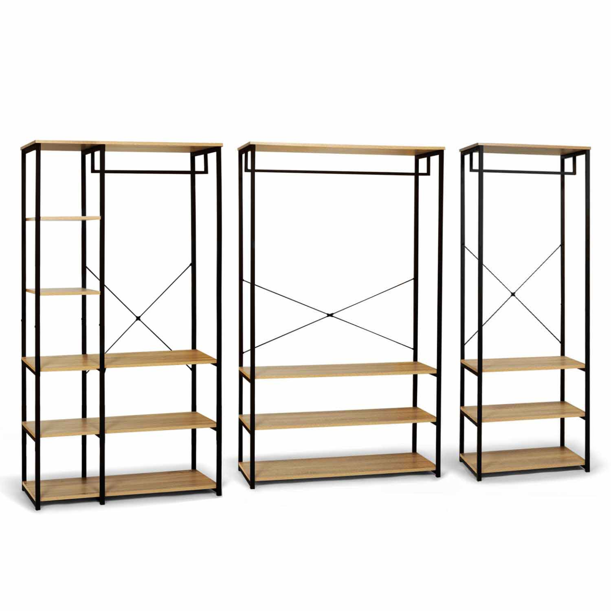 Voir la diapositive 3 : ID MARKET Dressing modulable xxl grande capacité l. 250 cm detroit design industriel