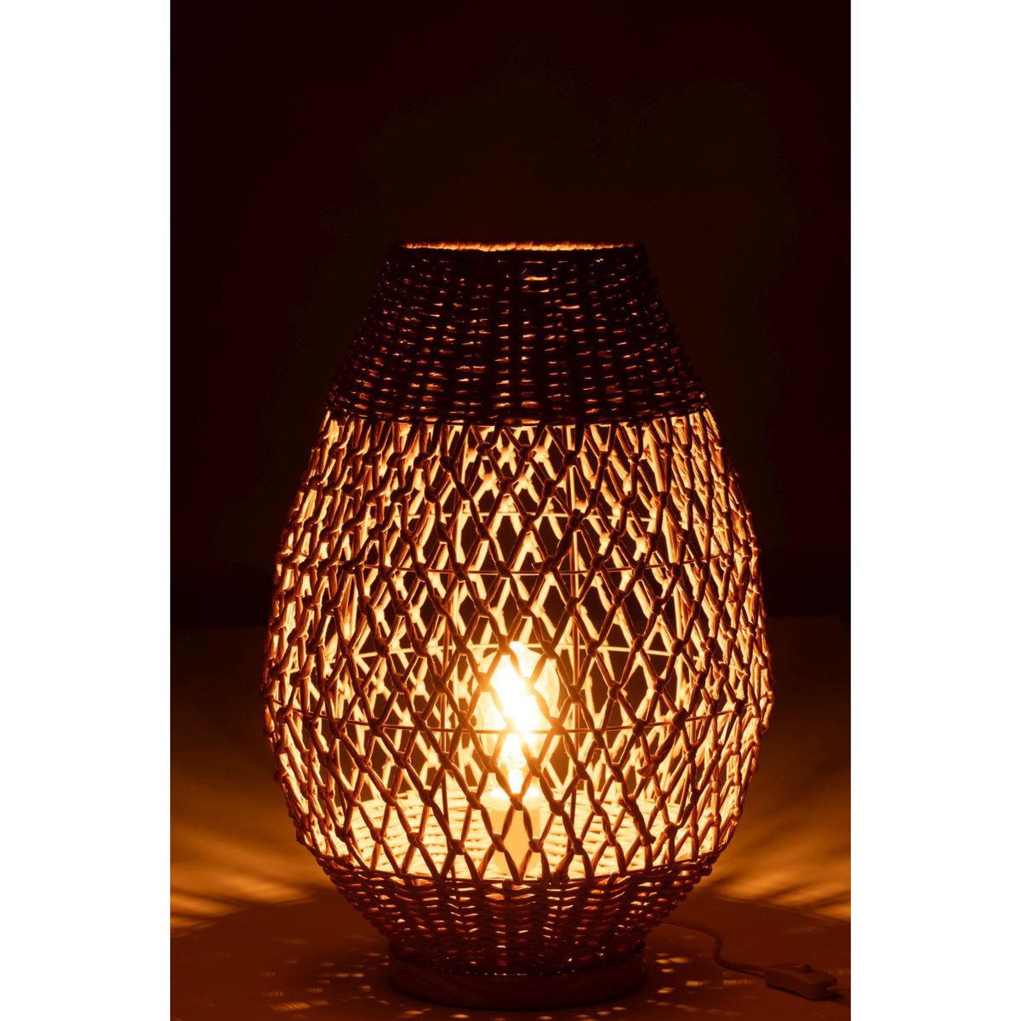 Voir la diapositive 3 : J-LINE Lampe à poser torsade en métal  deann  54cm naturel