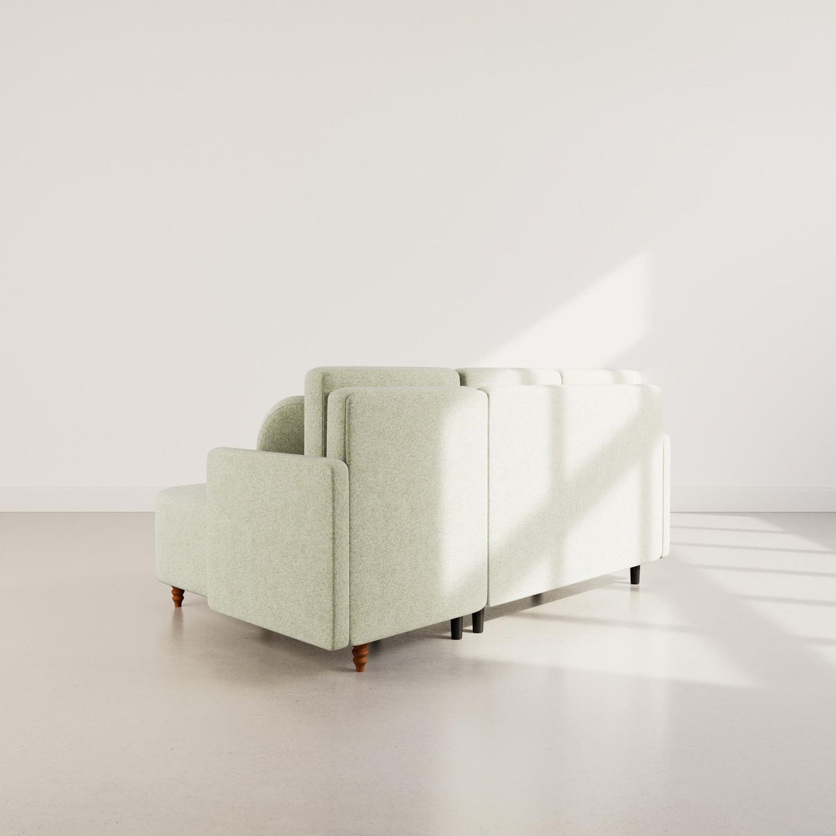 BEST MOBILIER Calypso - canapé d'angle réversible 4 places convertible avec coffre en tissu