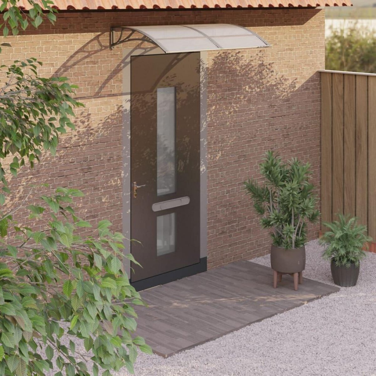 VIDAXL Auvent de porte Gris 150x75 cm Polycarbonate