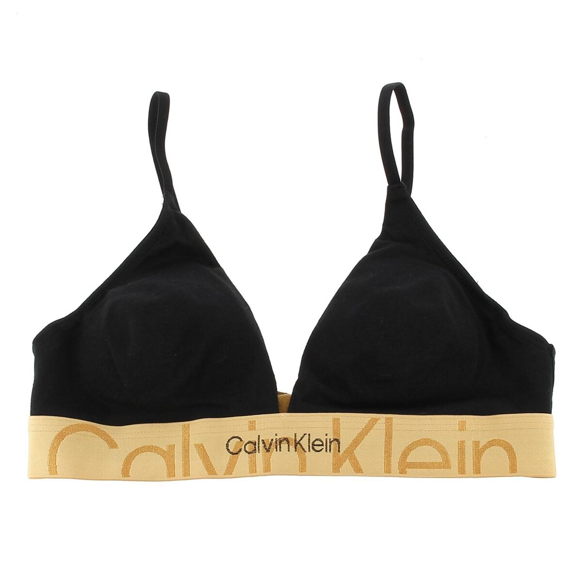 Calvin Klein Sous v tement soutien gorge Calvin klein Lght lined triangle blk gold 7 226